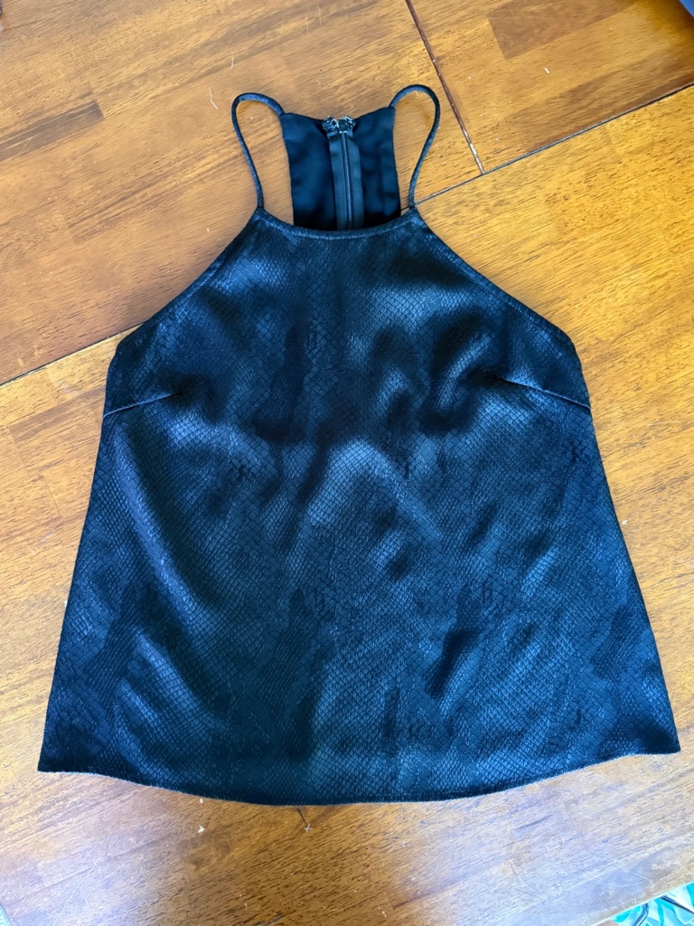 Lush Sleek Black Halter Tank Top Camisole